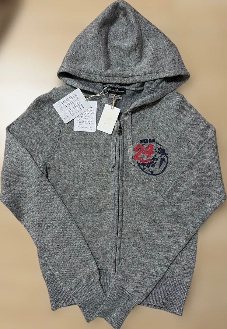 ヒステリックグラマー グレー ジップアップパーカー ニット