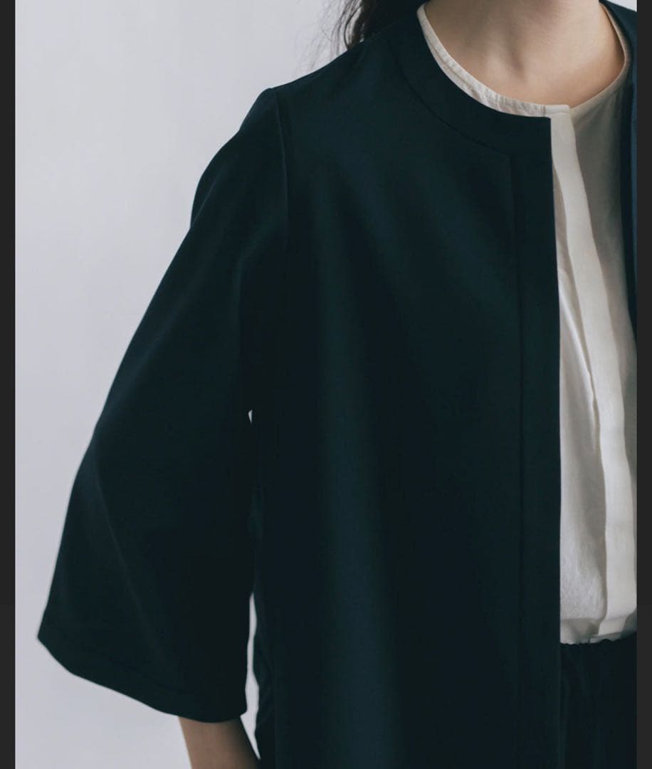 fruits of life ウールノーカラージャケット / 黒色 11号