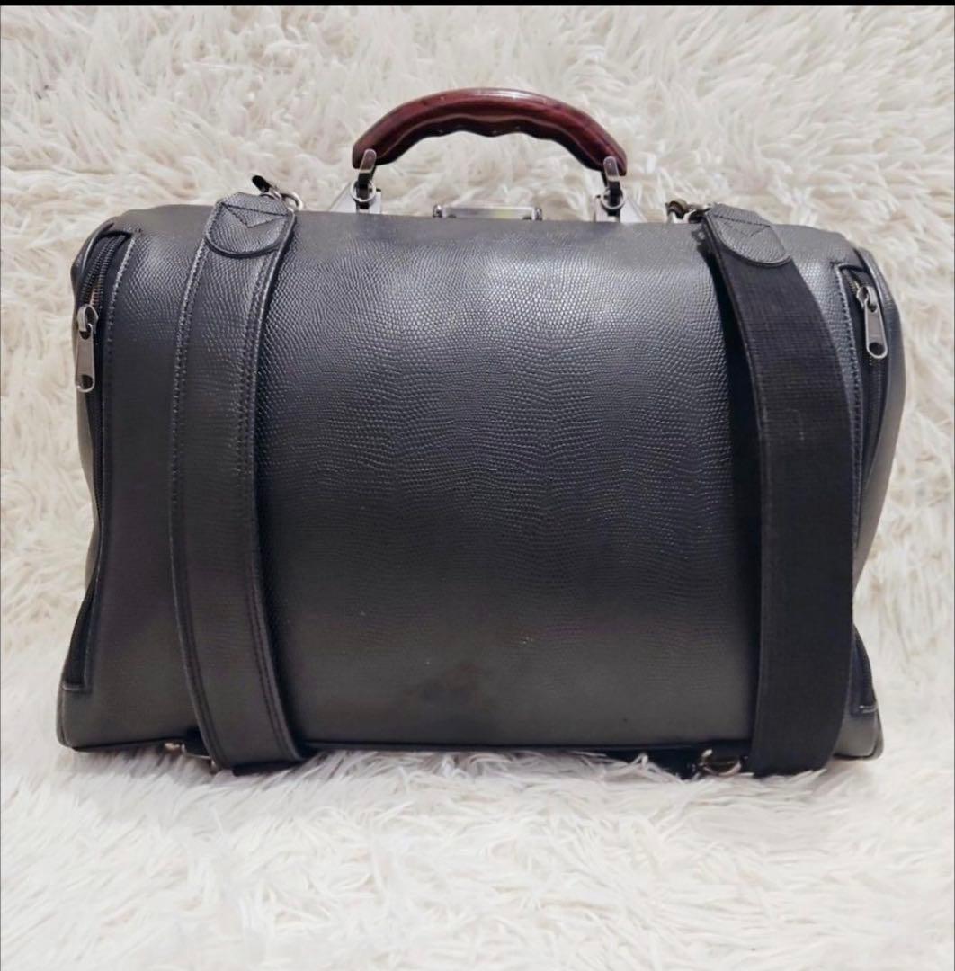 美品 YOUTA ヨータ 豊岡鞄 ダレスバックリュック 横型 2way 黒 鍵付