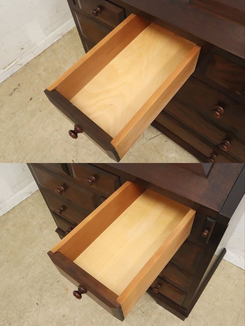 【松本民芸家具】 T型ライティングビューローデスク机ミズメザクラ無垢