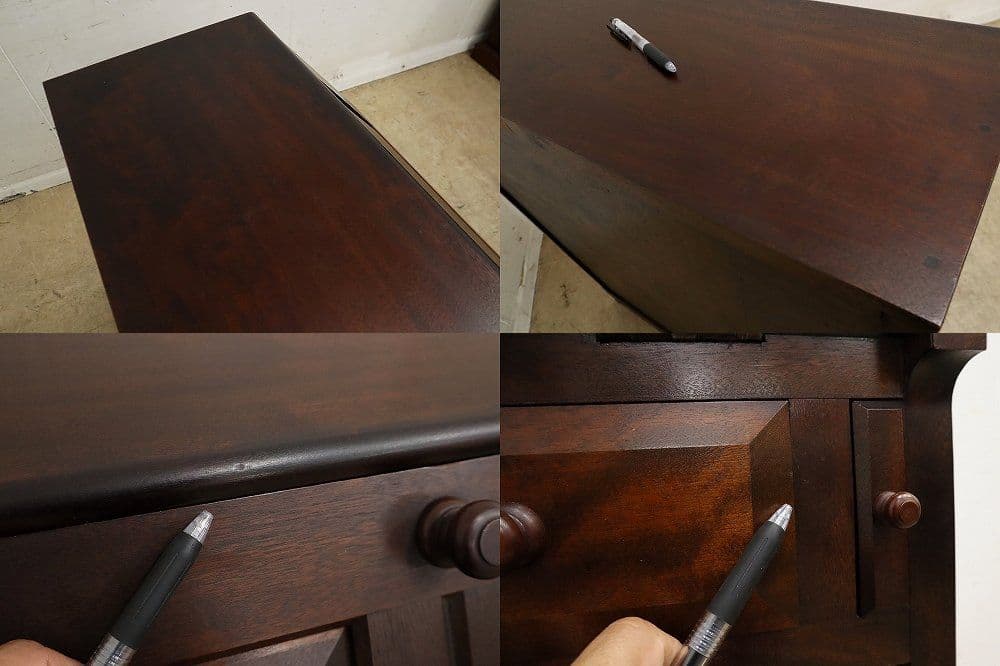 【松本民芸家具】 T型ライティングビューローデスク机ミズメザクラ無垢