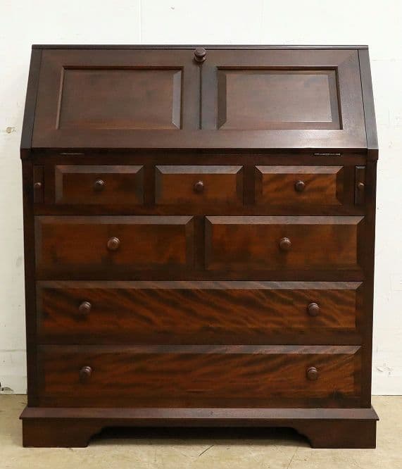 【松本民芸家具】 T型ライティングビューローデスク机ミズメザクラ無垢