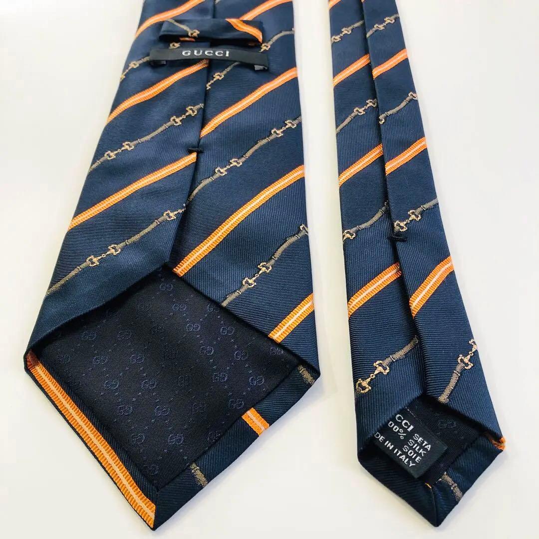 GUCCI ネクタイ ストライプ柄 ブラック