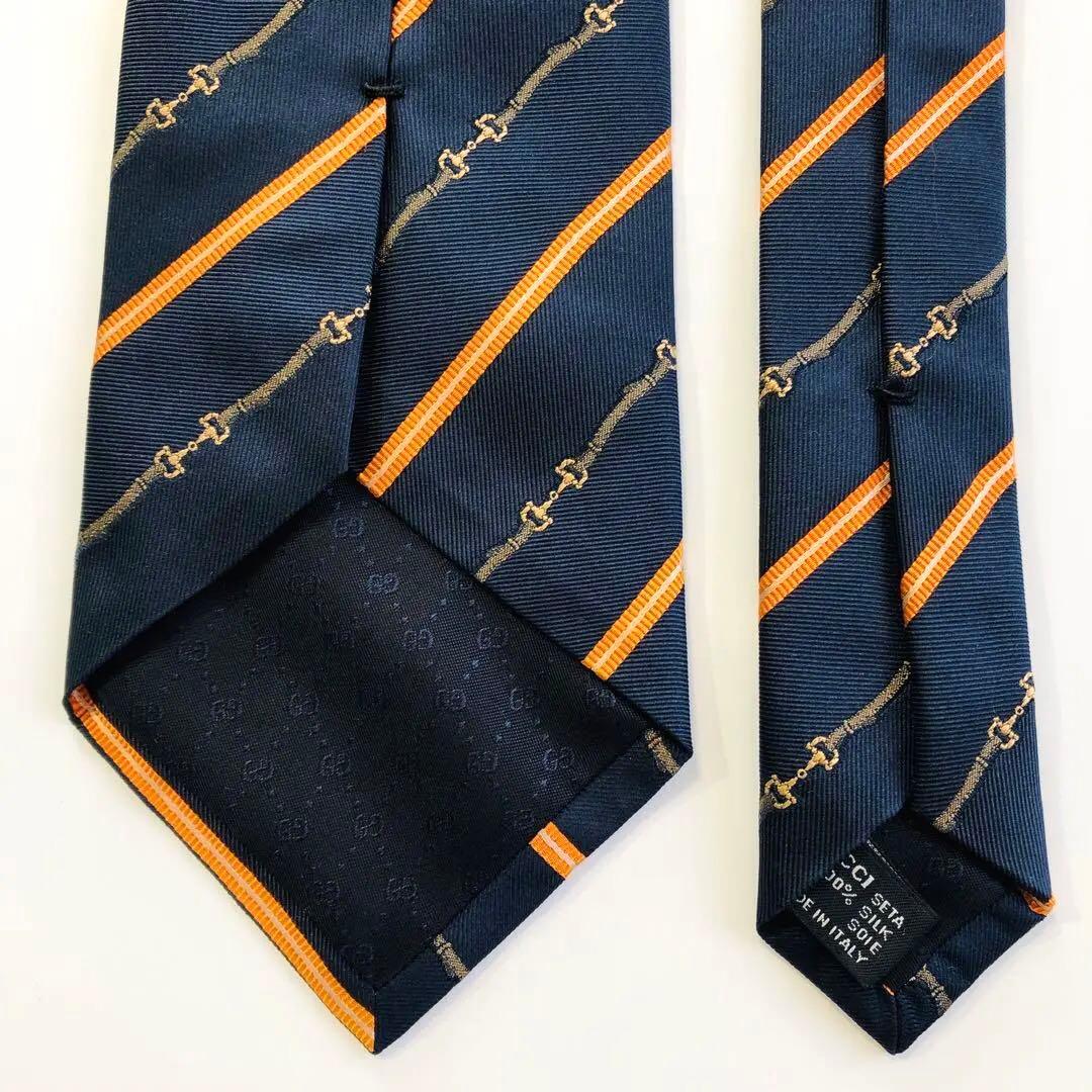 GUCCI ネクタイ ストライプ柄 ブラック