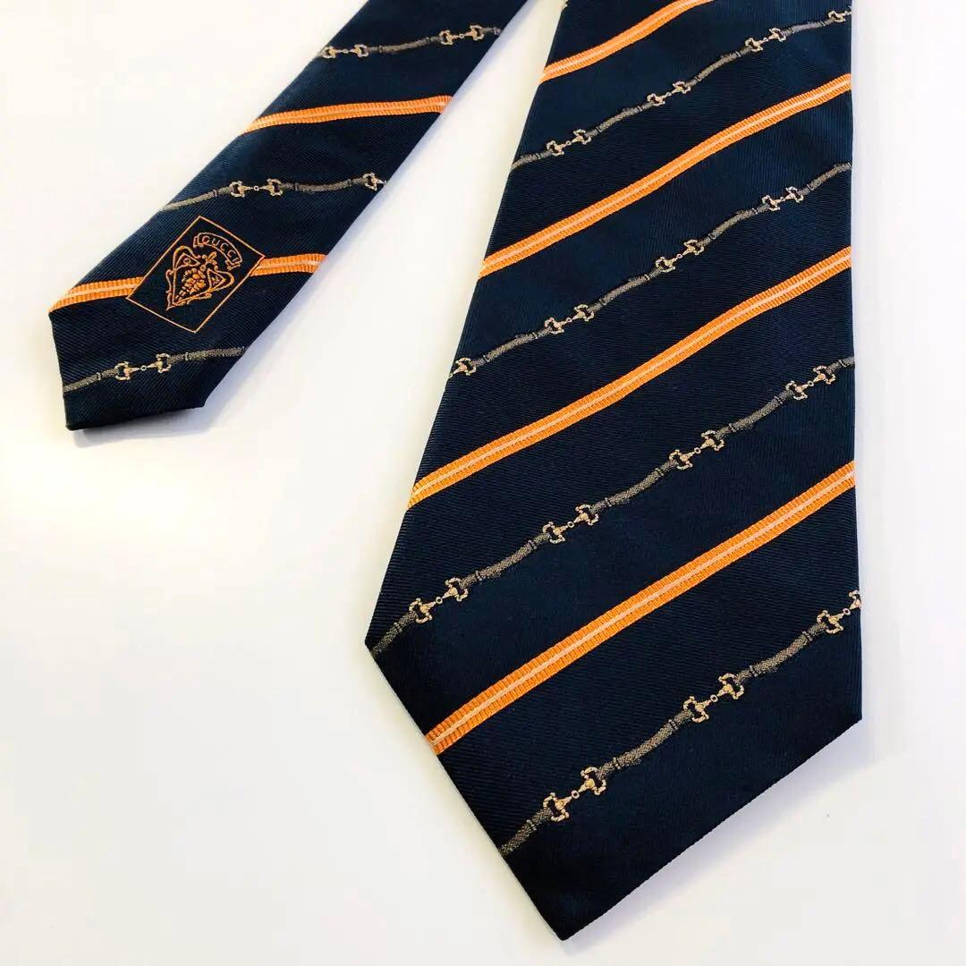 GUCCI ネクタイ ストライプ柄 ブラック