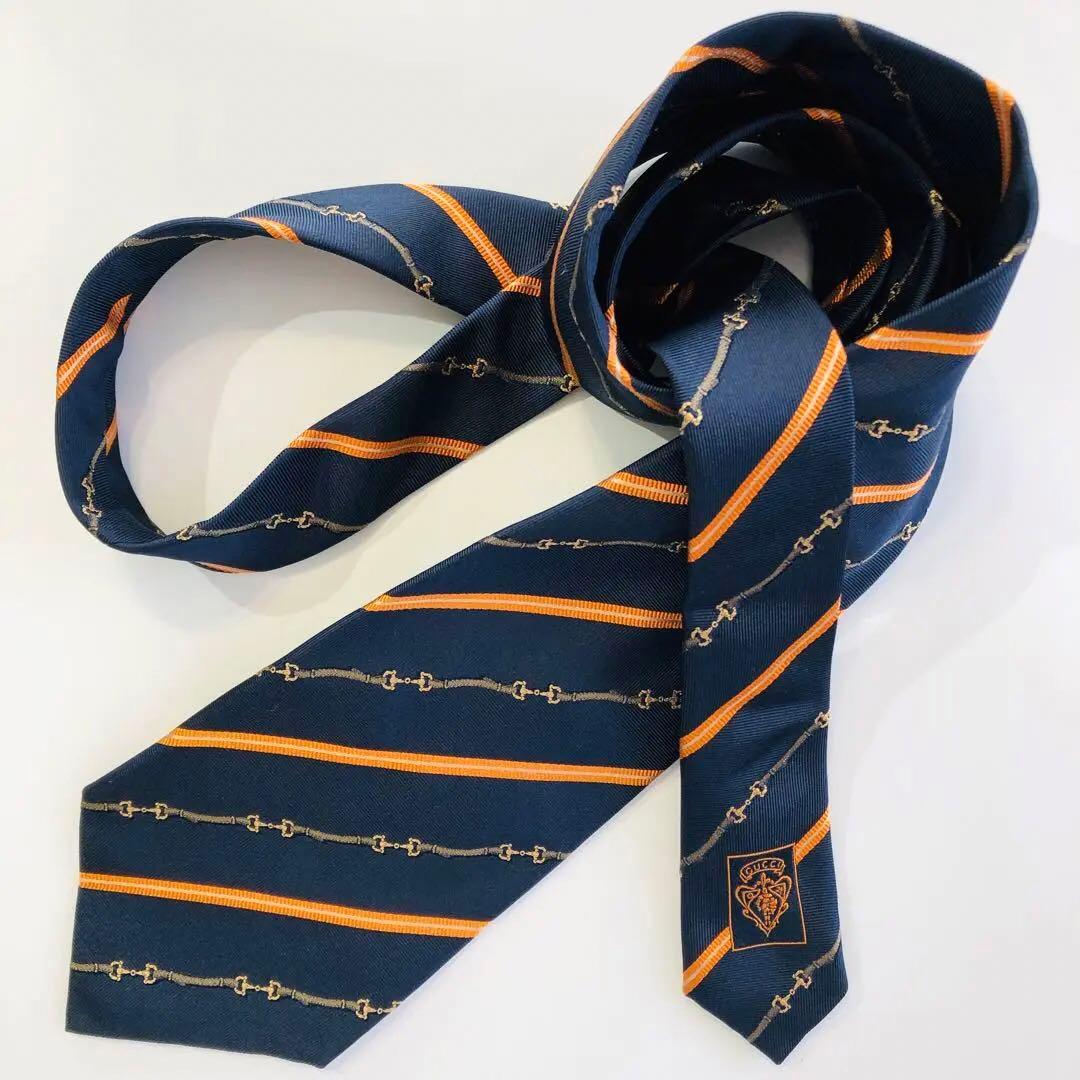 GUCCI ネクタイ ストライプ柄 ブラック