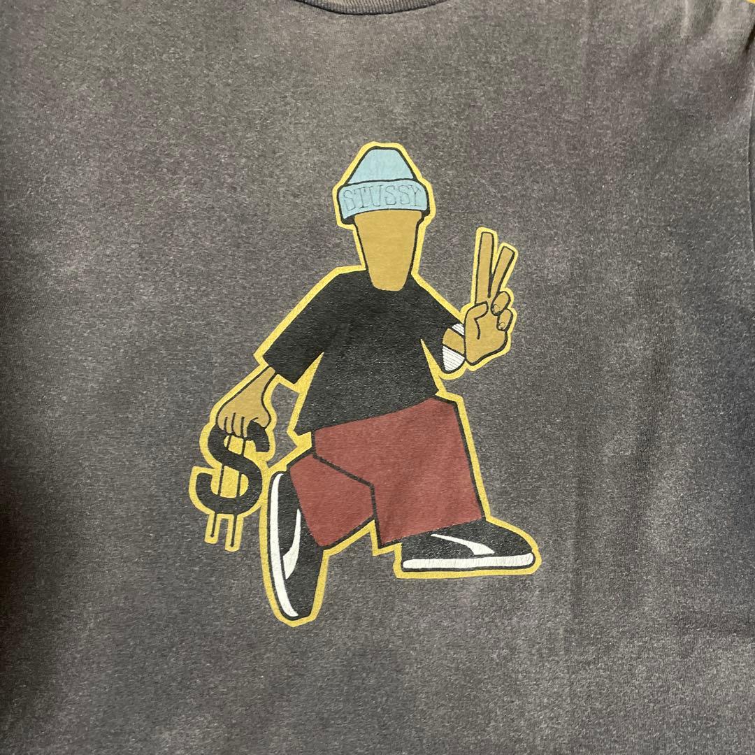 Old Stussy 80年台後期黒タグ 黒色Tシャツ Lサイズ