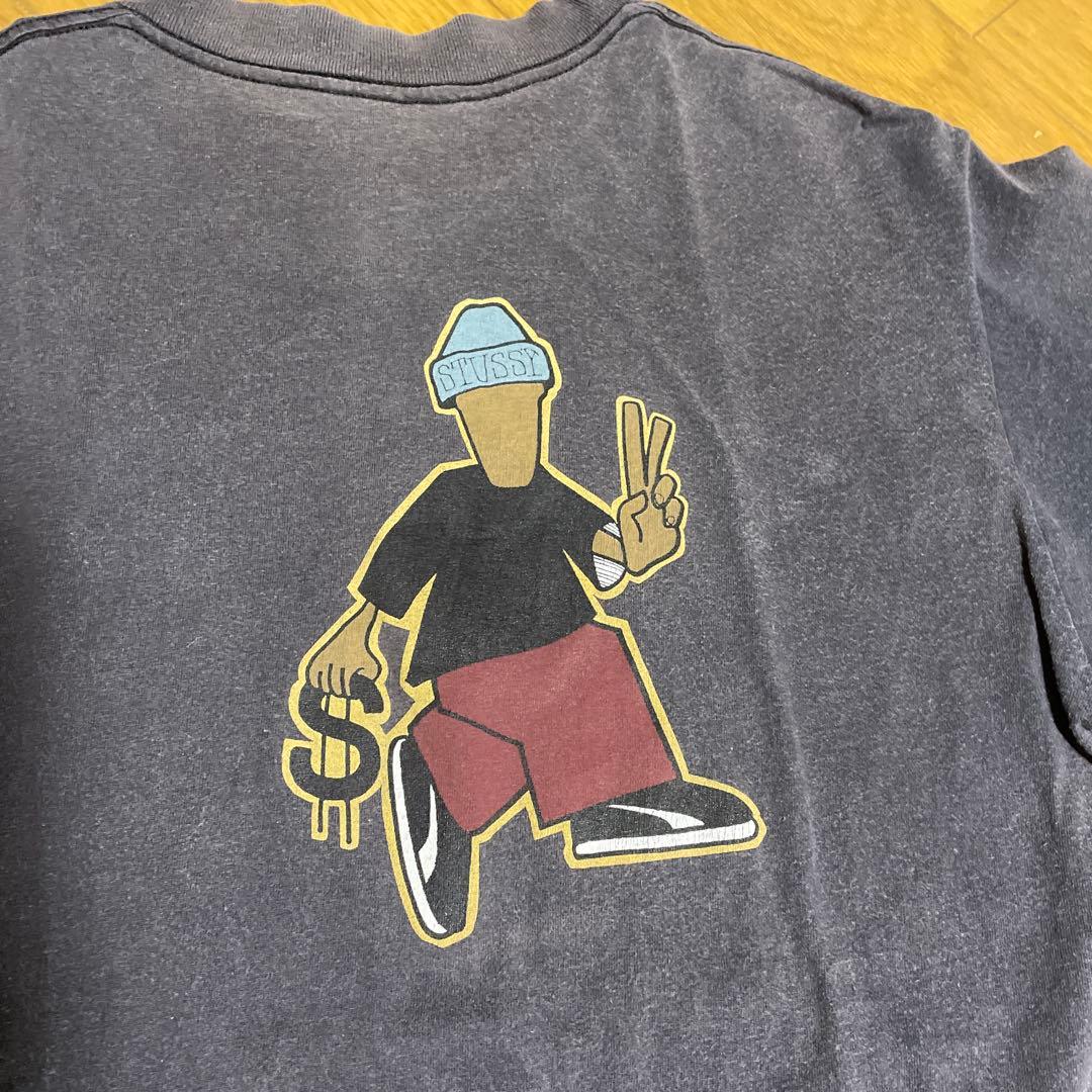 Old Stussy 80年台後期黒タグ 黒色Tシャツ Lサイズ