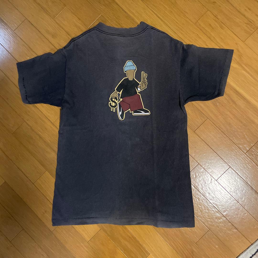 Old Stussy 80年台後期黒タグ 黒色Tシャツ Lサイズ