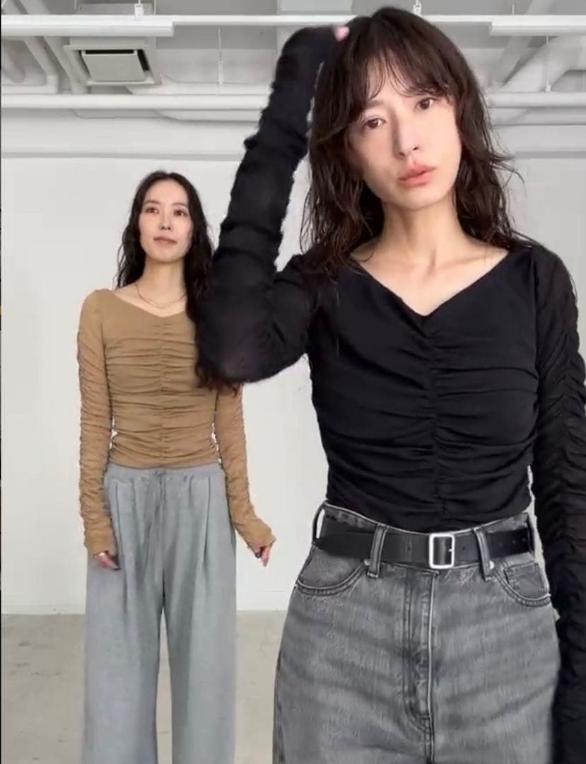 【新作/新品】CLANE W TULLE SHIRRING