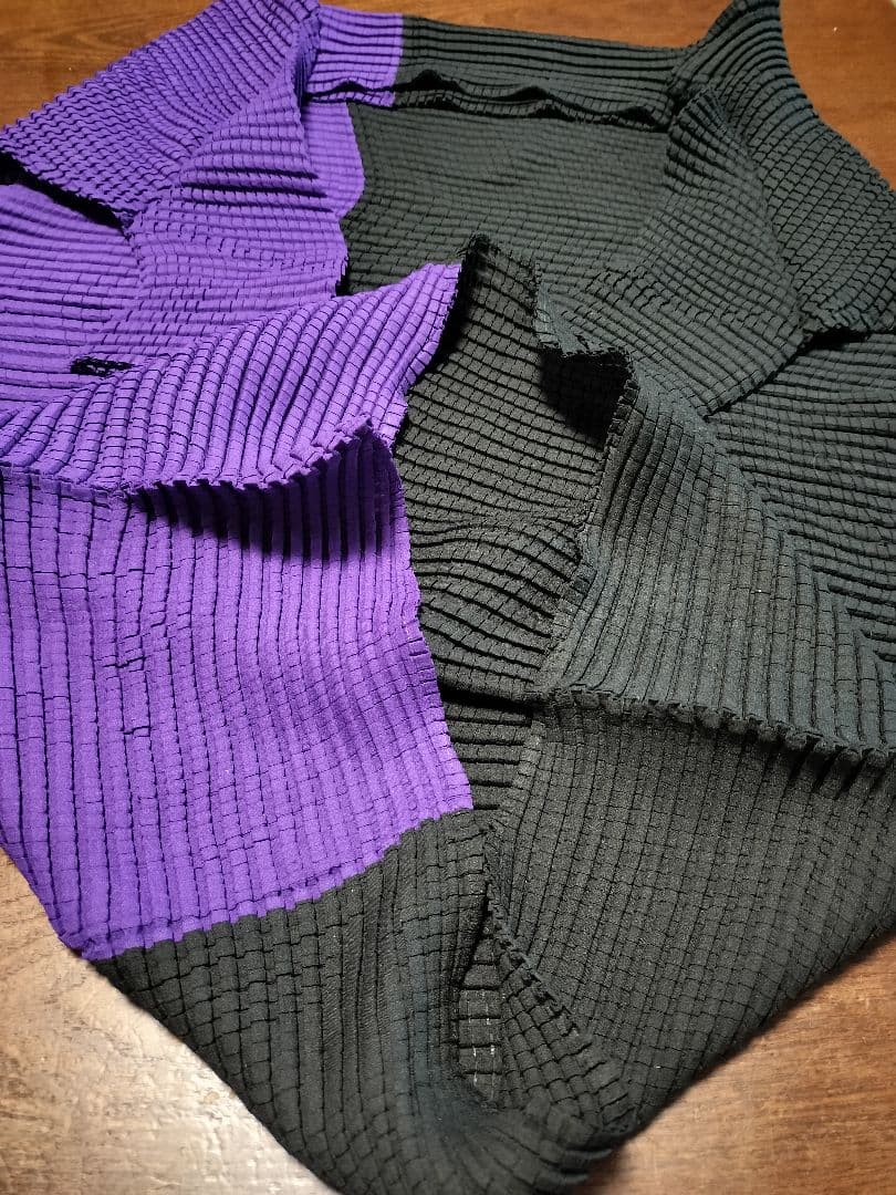 ISSEY MIYAKE バイカラーチュニック 黒/紫