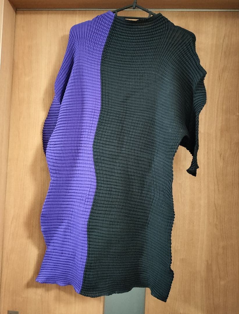 ISSEY MIYAKE バイカラーチュニック 黒/紫