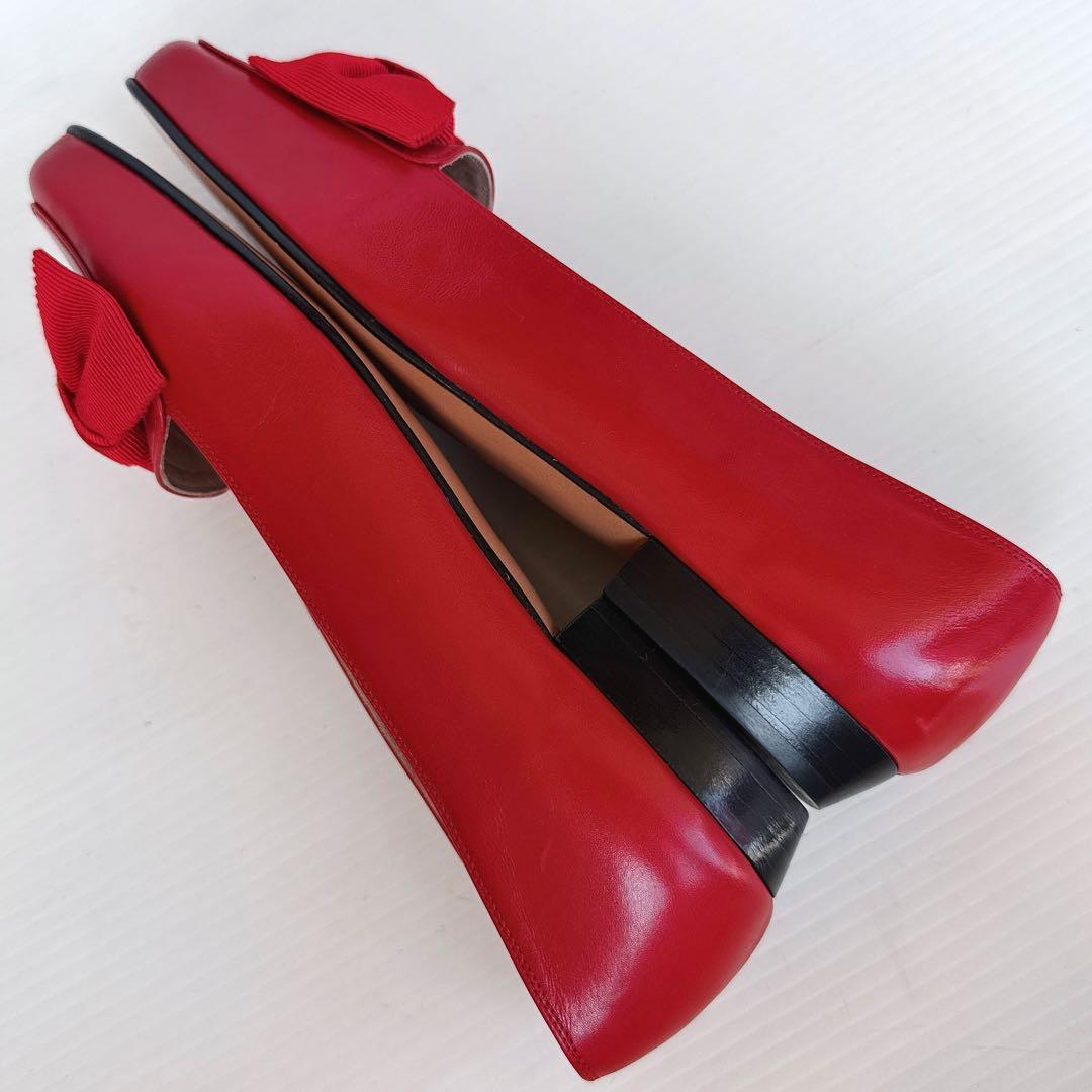 サルヴァトーレフェラガモ　リボン　パンプス　バレリーナ　フラットシューズ　6C