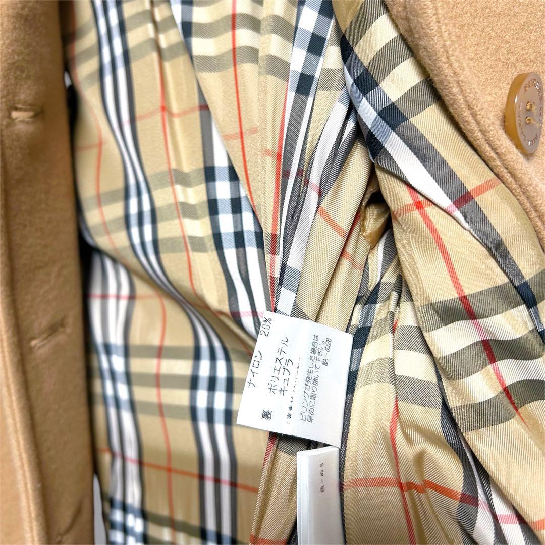 バーバリーブルーレーベル　ロングコート　ウール　キャメル　刻印ボタン　40