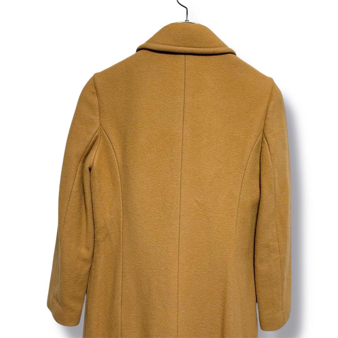 バーバリーブルーレーベル　ロングコート　ウール　キャメル　刻印ボタン　40