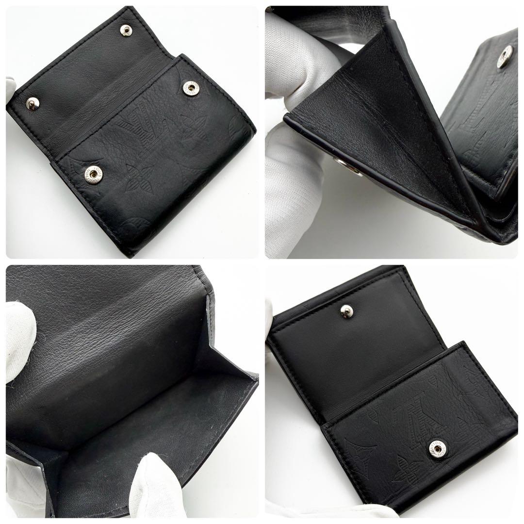 【美品】ルイヴィトン 三つ折財布 ディスカバリーコンパクト シャドウ ノワール