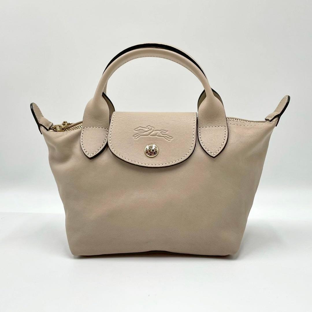 【未使用に近い】 Longchamp 限定品 2way ショルダーバッグ レザー