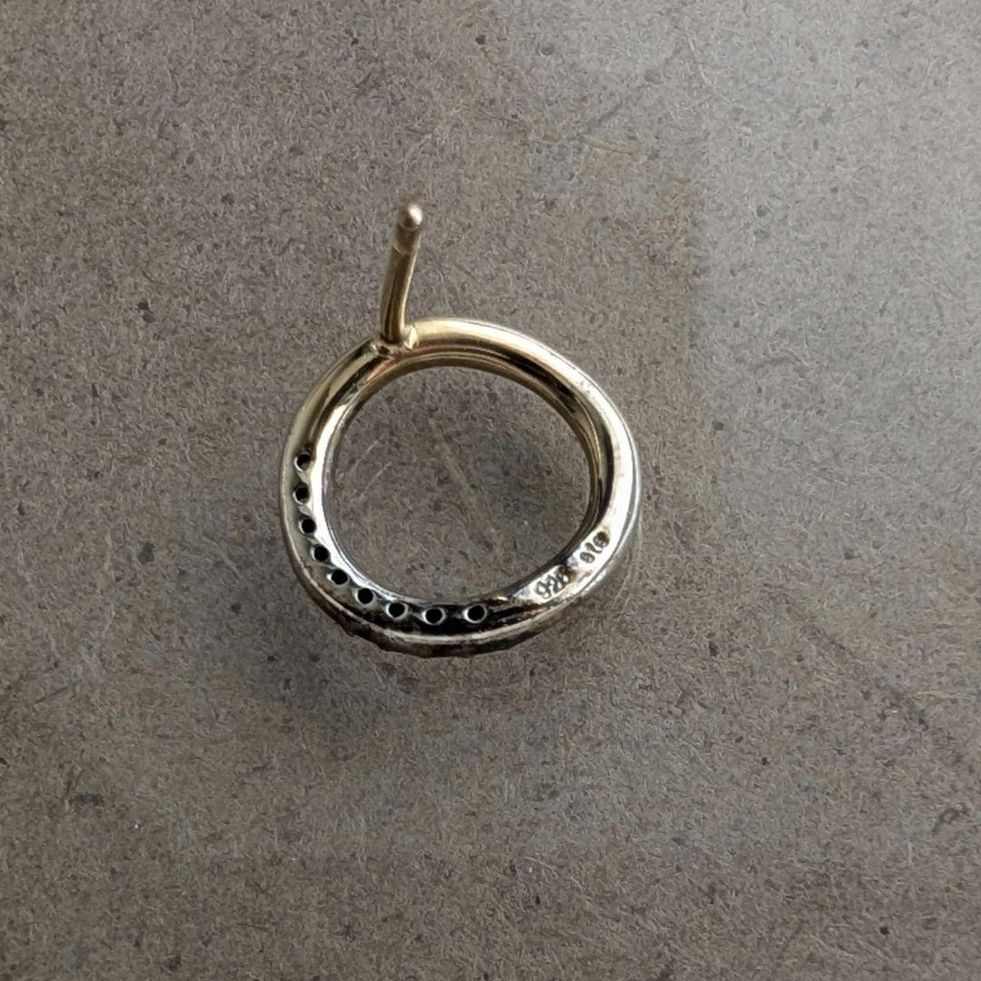 ete　エテ　ビジュー　サークルピアス　K18YG　SV925　イエローゴールド