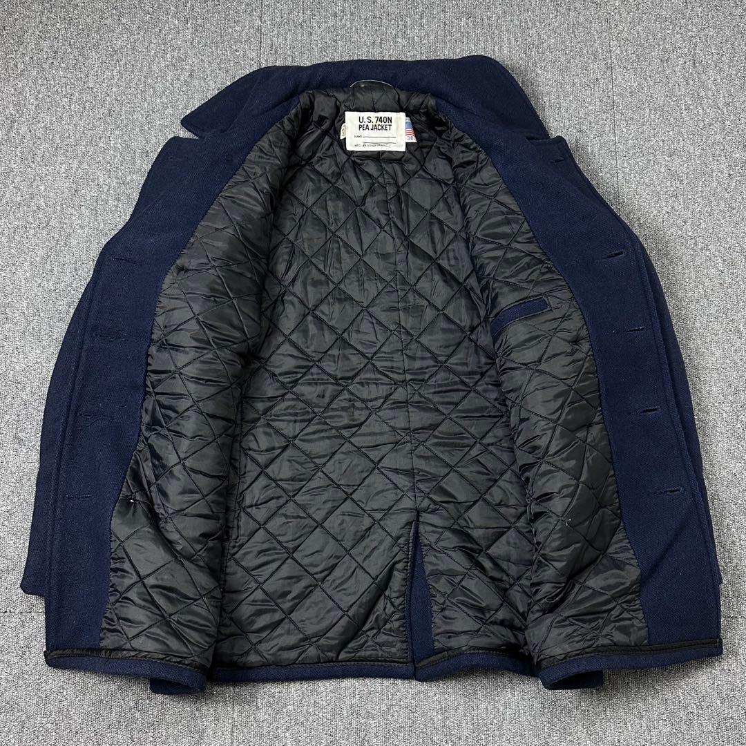 USA 90s Schott 希少 ネイビー Pコート ウールメルトン ショット