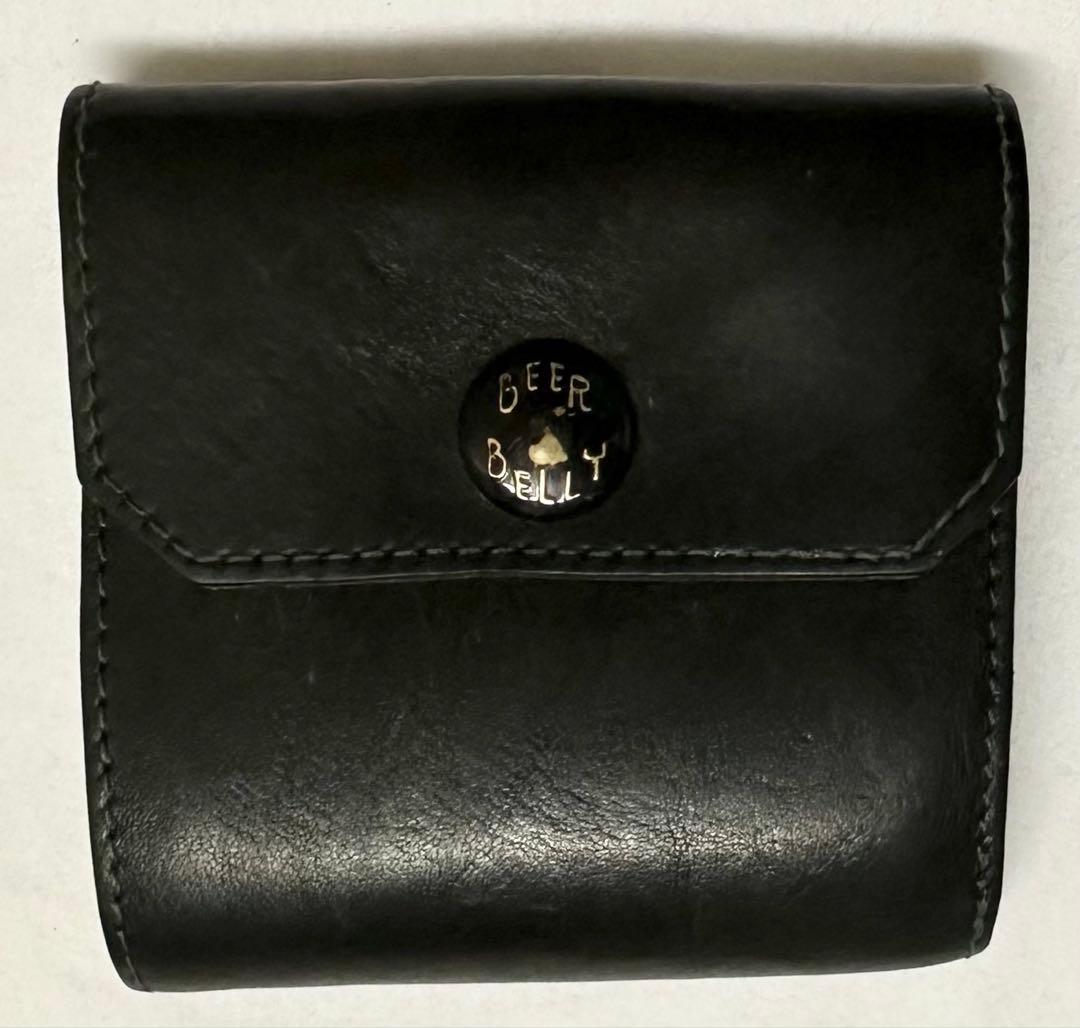 極美品✨Beer Belly ビアベリー 二つ折り黒レザーコンパクトウォレット