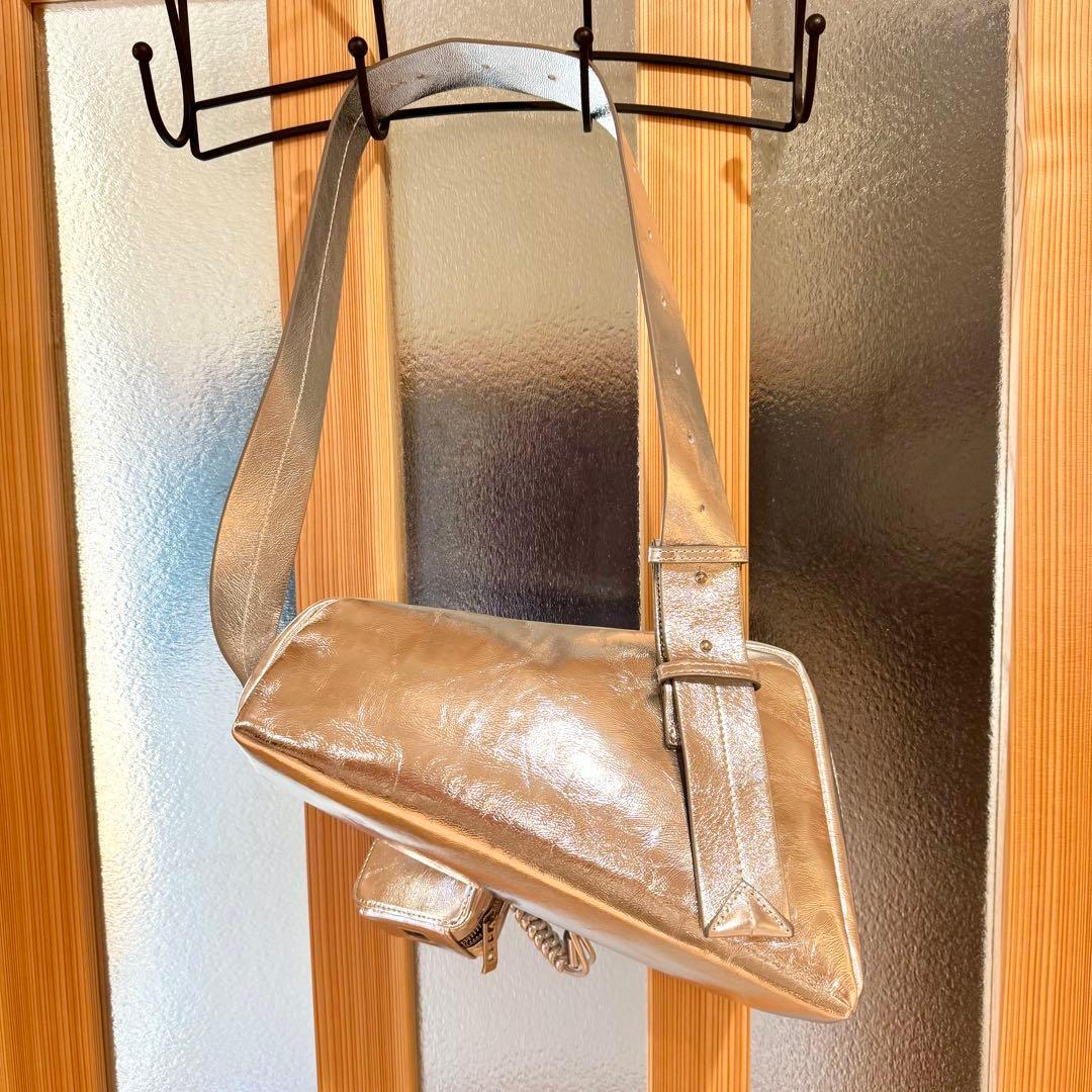 極美品♡UN3D. 2way ハンド　ショルダー　シルバー　トライアングル