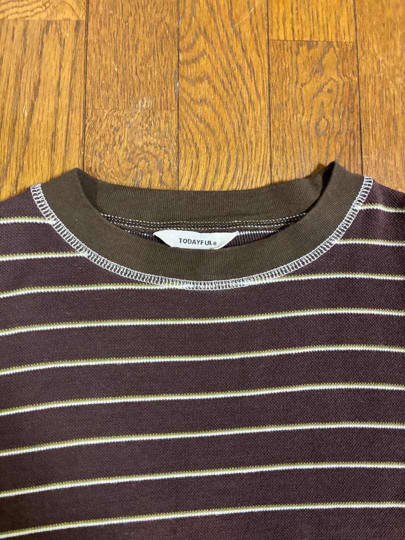 TODAYFUL トゥデイフル Border Long T-shirts チョコ