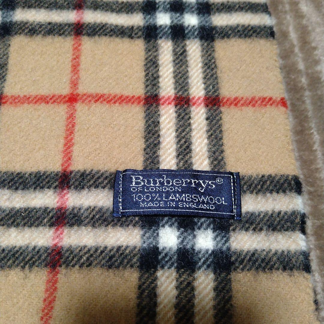 未使用 【BURBERRY】バーバリー ノバチェック マフラー イギリス製 ラム