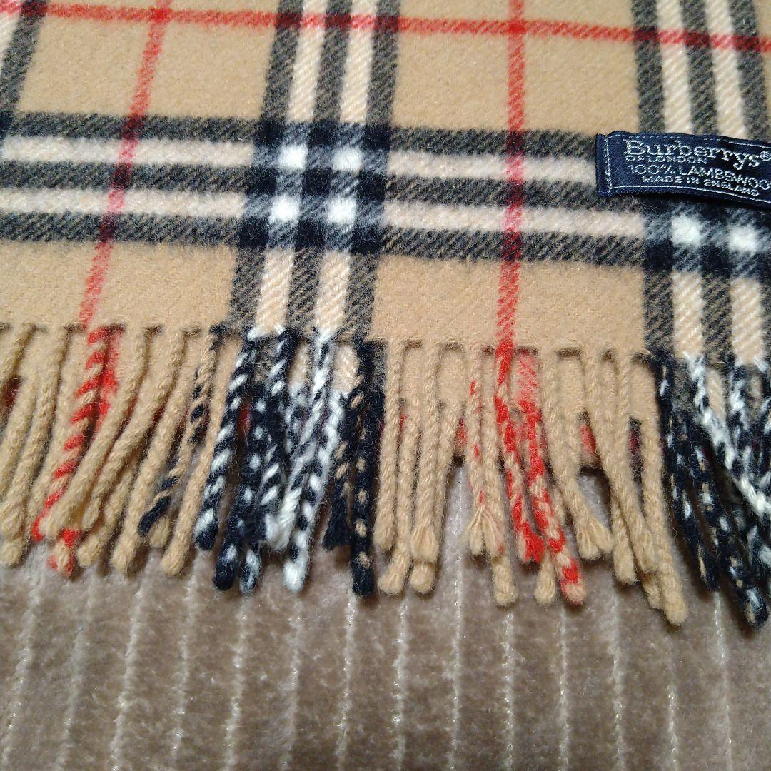 未使用 【BURBERRY】バーバリー ノバチェック マフラー イギリス製 ラム