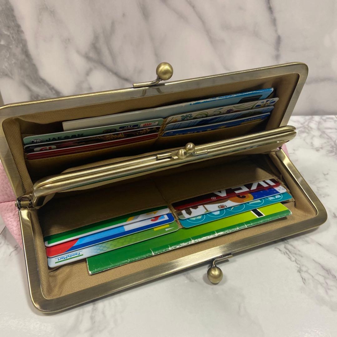 花花ハンドメイド　本革親子がま口長財布2点