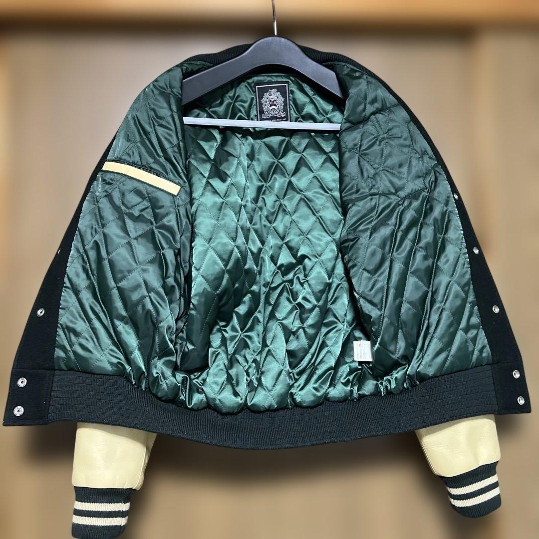 VAN JAC スタジアムジャンパー　袖皮　ブラック　 Lサイズ