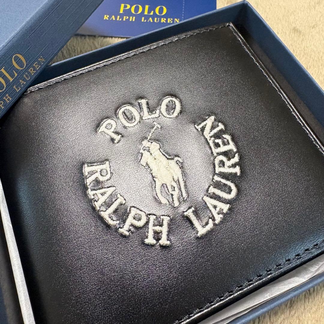 【新品】POLO RALPH LAUREN ロゴエンブロイダード 二つ折り財布