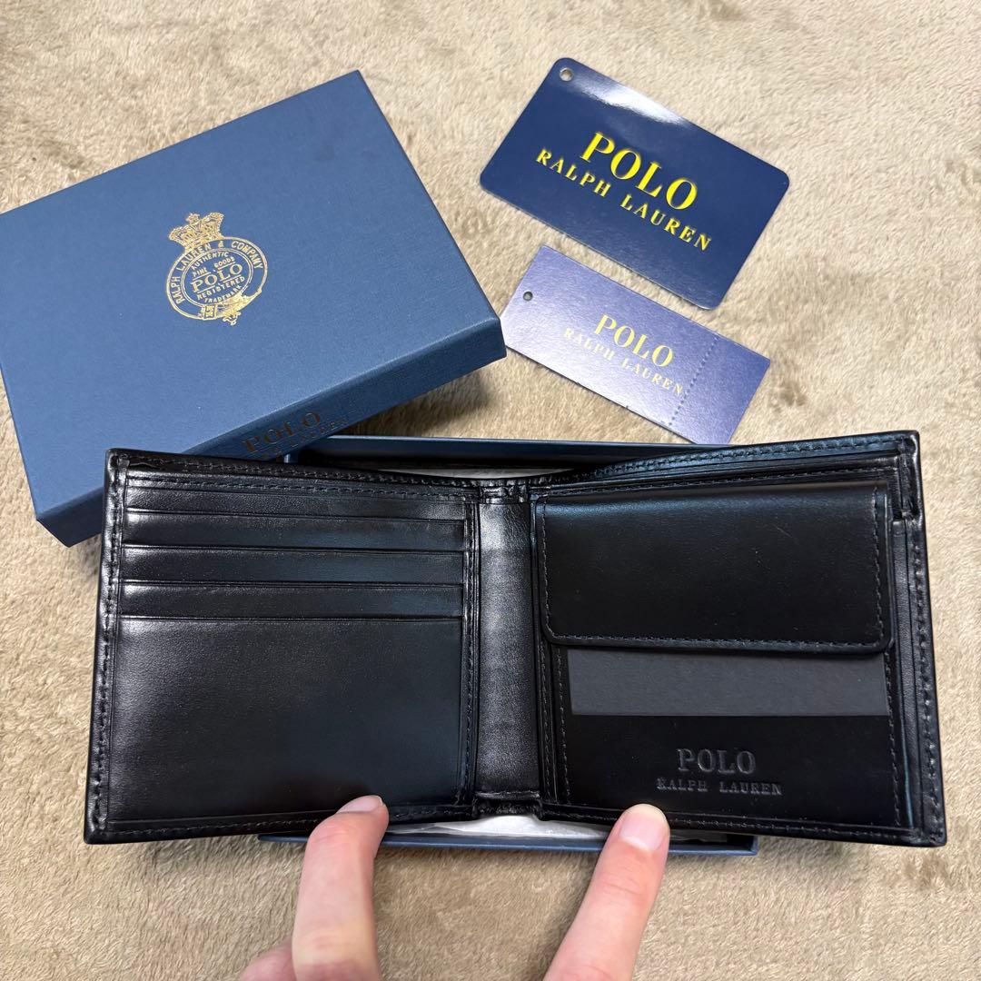 【新品】POLO RALPH LAUREN ロゴエンブロイダード 二つ折り財布