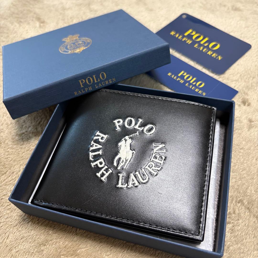 【新品】POLO RALPH LAUREN ロゴエンブロイダード 二つ折り財布