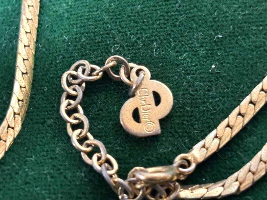 Dior ヴィンテージ ラインストーン ゴールド ピンク パープル ネックレス