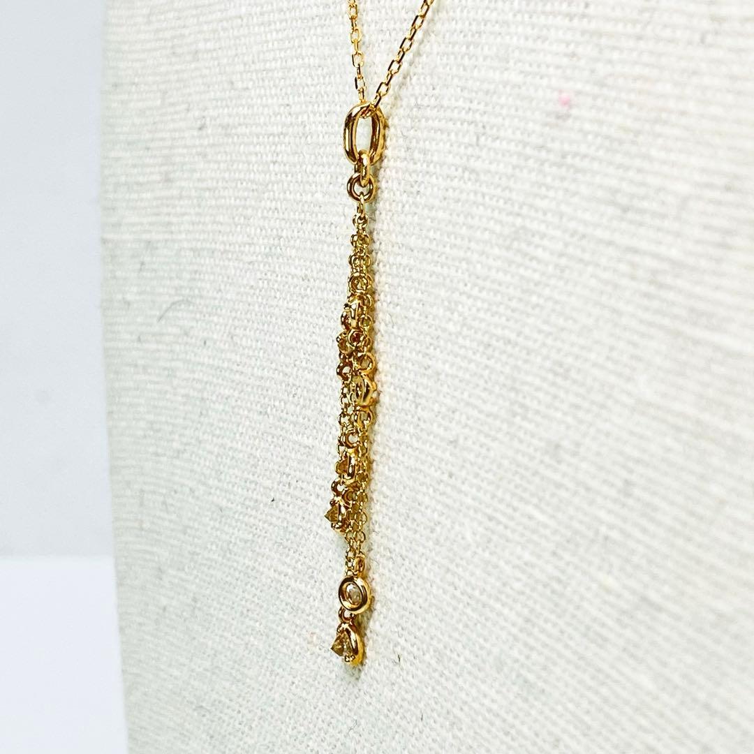 K14YG ダイヤモンド付 フリンジ ペンダントトップD:0.26ct