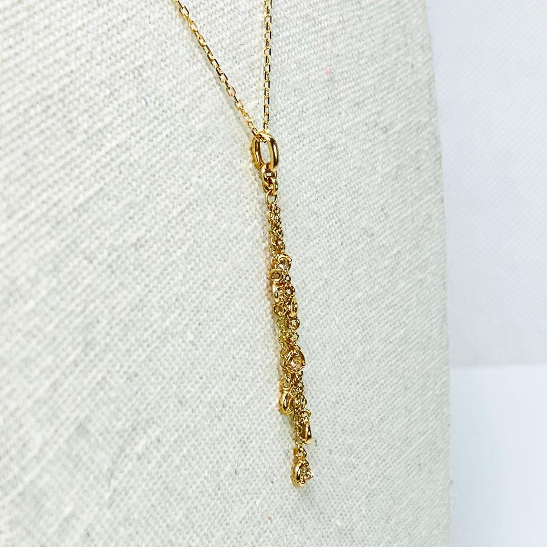 K14YG ダイヤモンド付 フリンジ ペンダントトップD:0.26ct