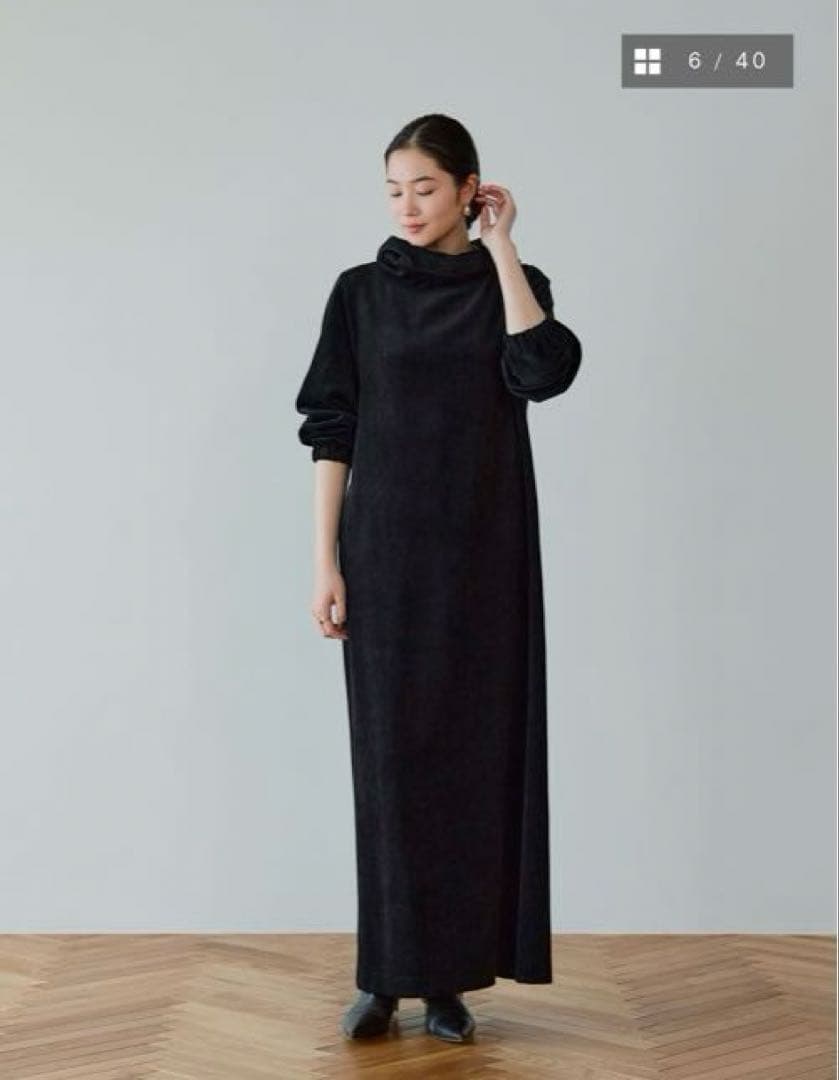 クルーレ　ベルベットフードワンピース