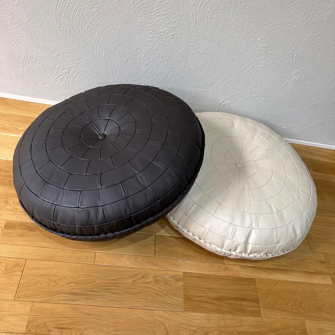 カンディハウス　レザークッション　革クッション　ブラック