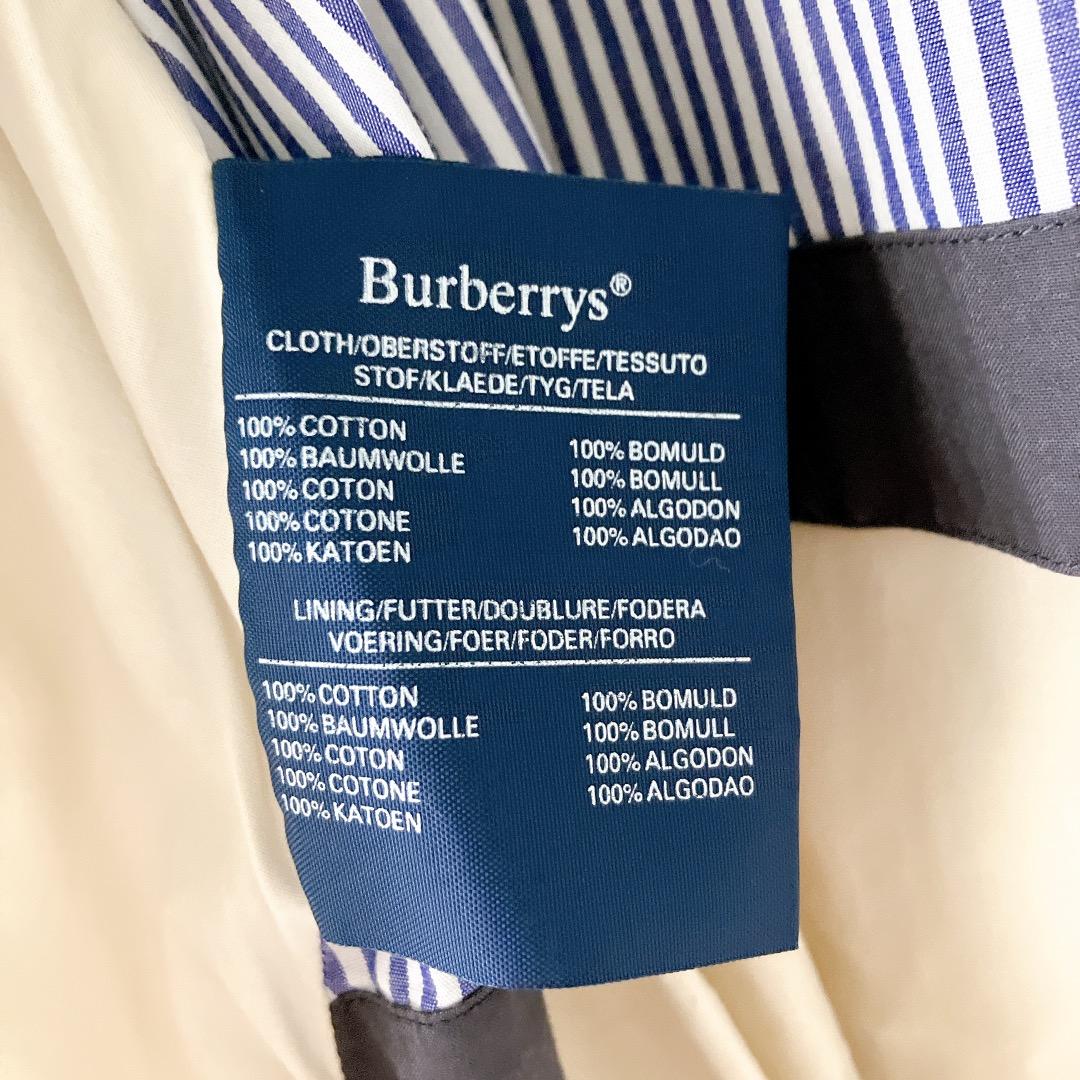 バーバリー　☘️スプリングコート　アイボリー　金ボタン　裏ビッグロゴ　ロゴ刺繍