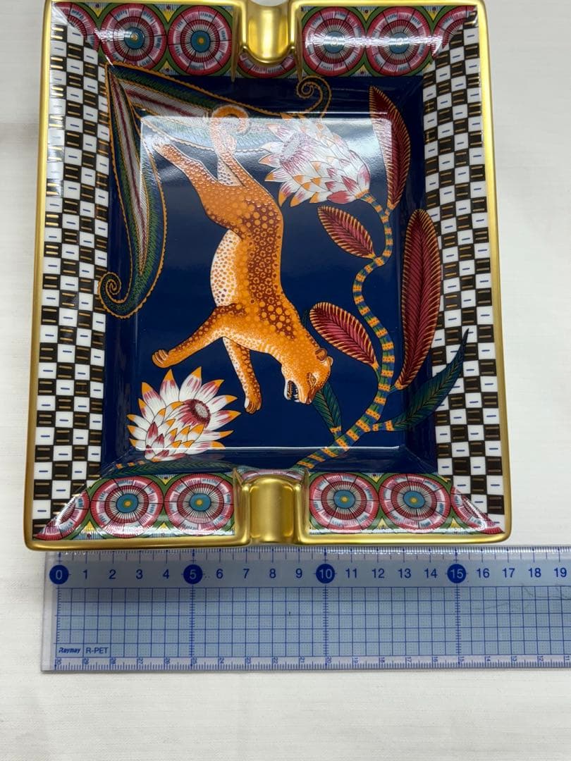 【未使用】HERMES 灰皿　アッシュトレイ　レオパード　豹