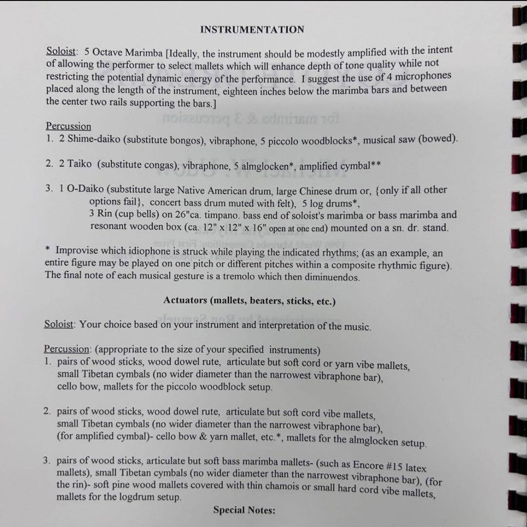 ミッシェルウドー❗️コヨーテドリームズ ❗️マリンバ & 3人の打楽器奏者❗️