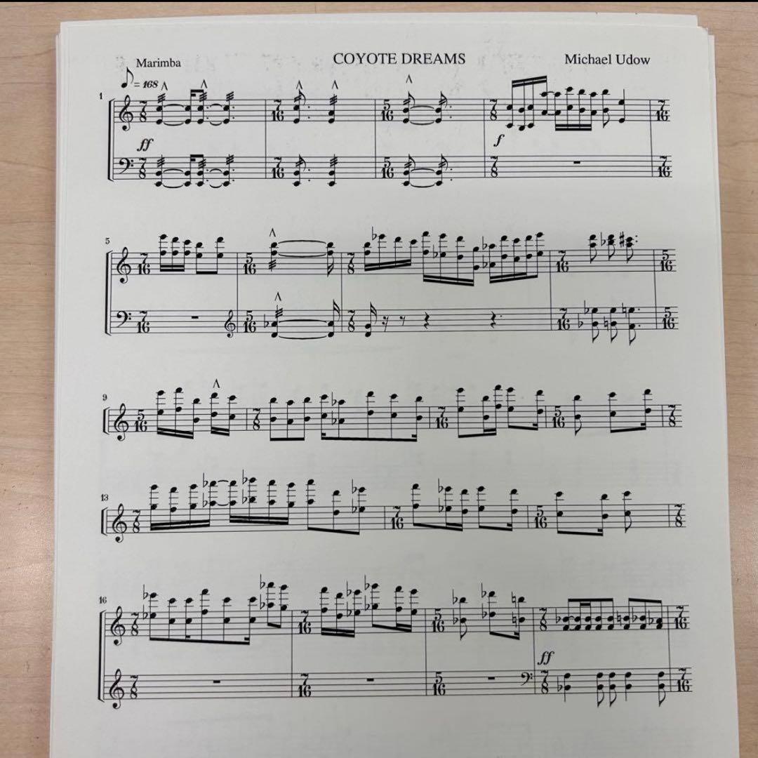 ミッシェルウドー❗️コヨーテドリームズ ❗️マリンバ & 3人の打楽器奏者❗️