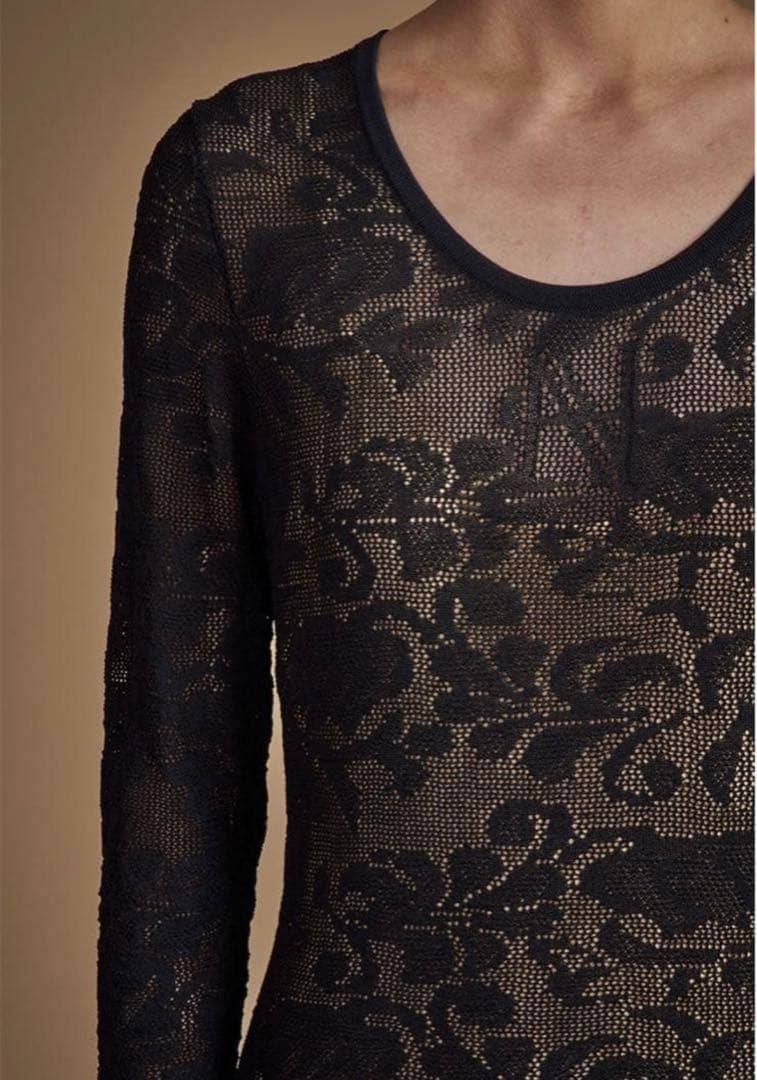 HAENGNAE ブラック レースボディスーツ フリーサイズ