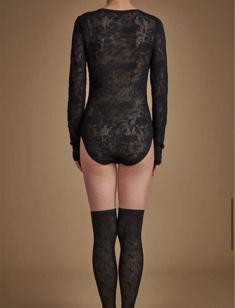 HAENGNAE ブラック レースボディスーツ フリーサイズ