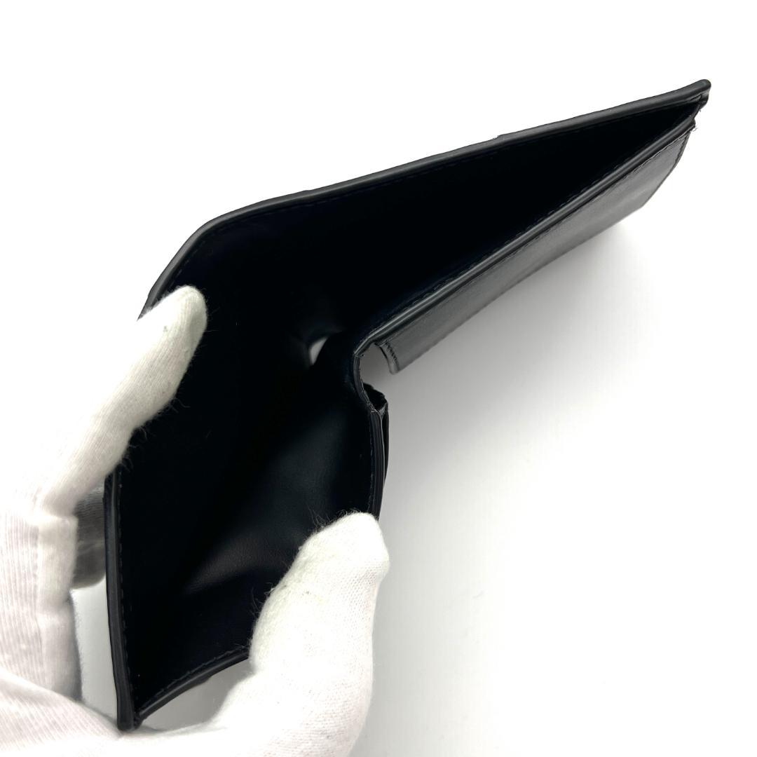 【最高級美品】ボッテガヴェネタ マキシイントレチャート 二つ折り 黒 A760