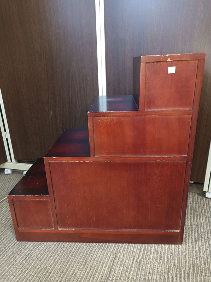 八3471【送料込み】民芸調　階段和箪笥　右下がり　昭和レトロ