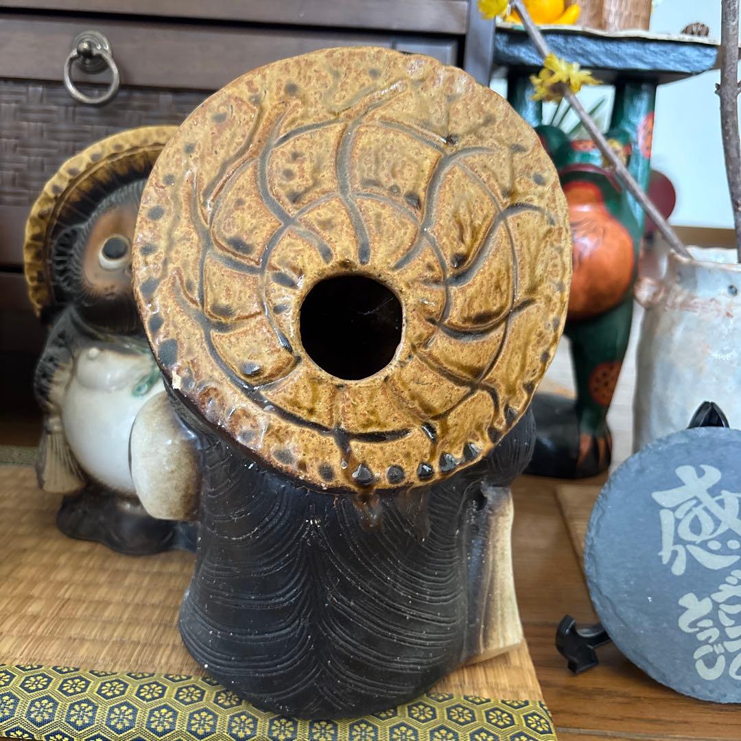 信楽焼 たぬき 置物 5体セット 白狸含 昭和レトロ