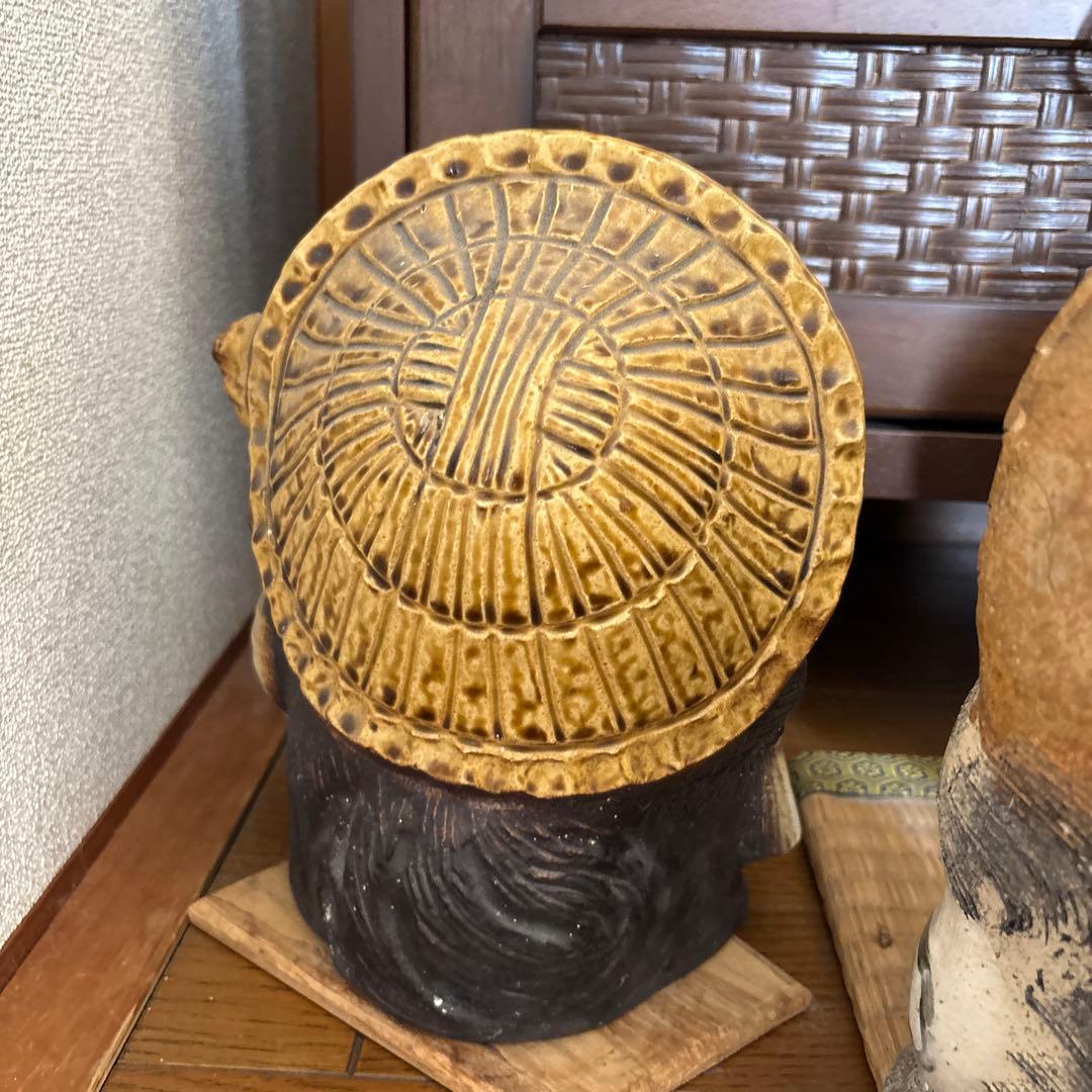 信楽焼 たぬき 置物 5体セット 白狸含 昭和レトロ