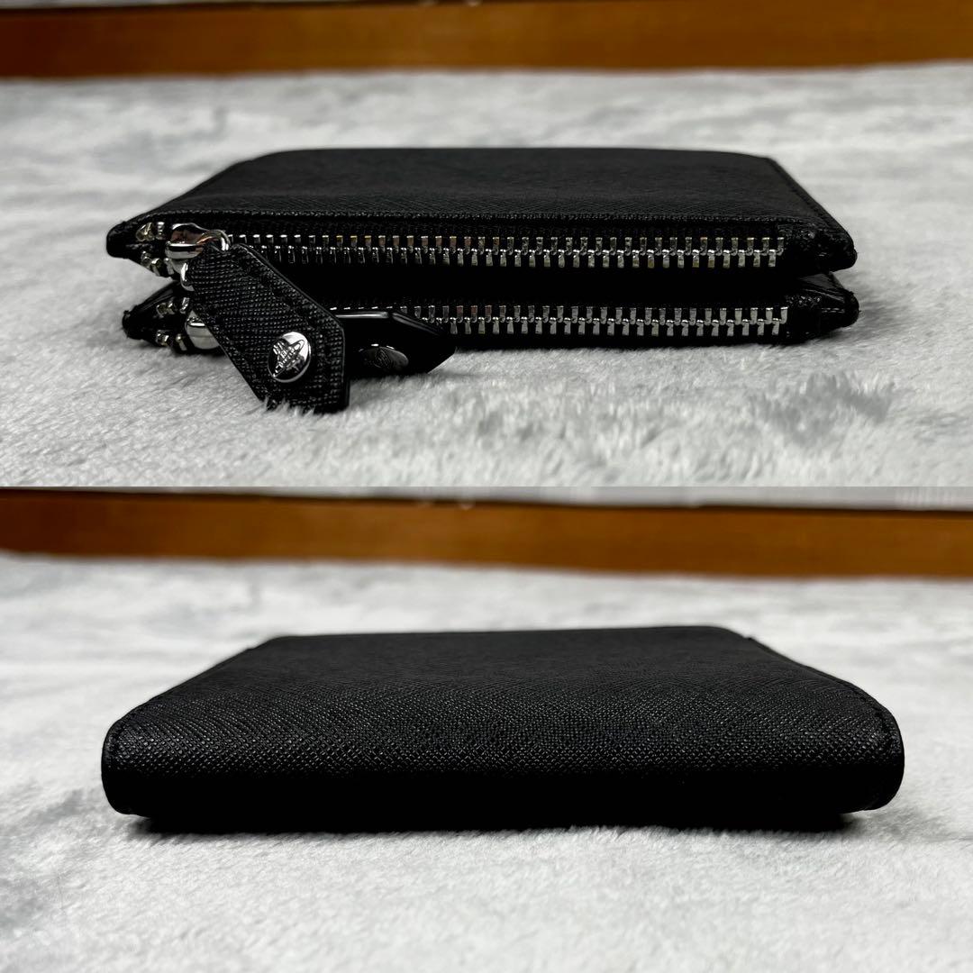 Vivienne Westwood ダブルジップ 2つ折り財布 オーブ ブラック