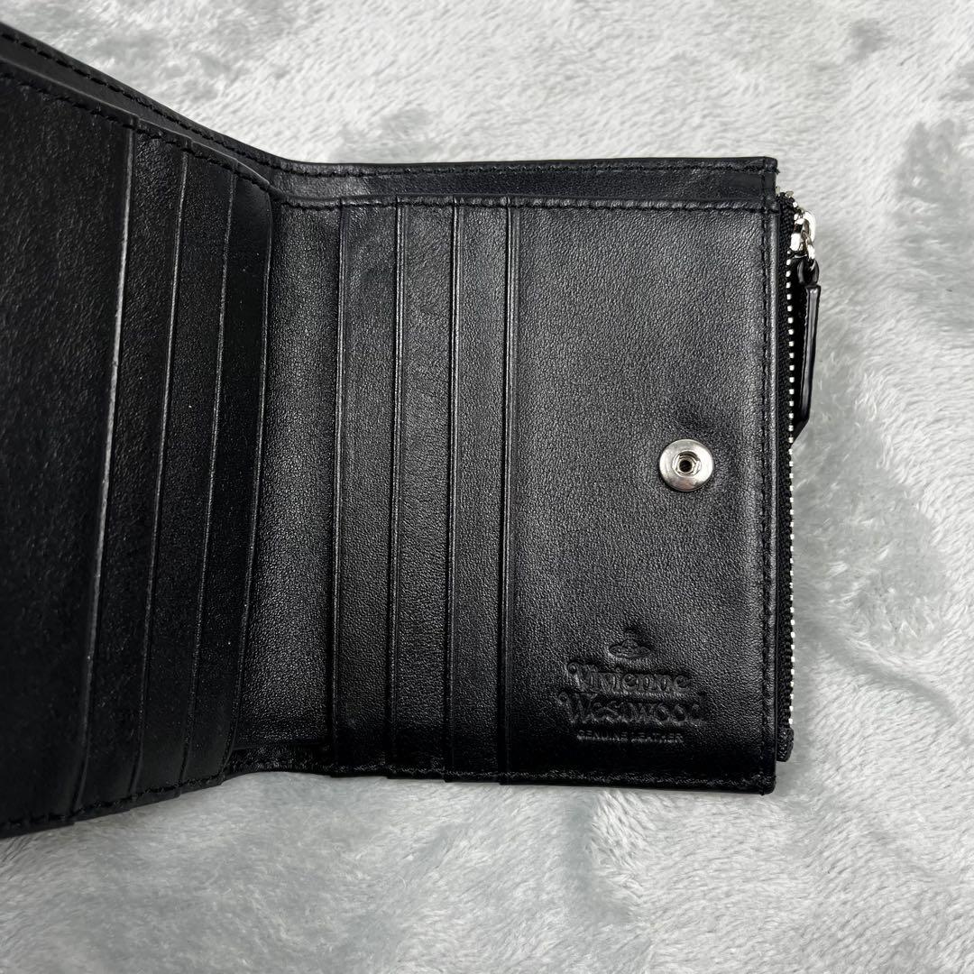Vivienne Westwood ダブルジップ 2つ折り財布 オーブ ブラック